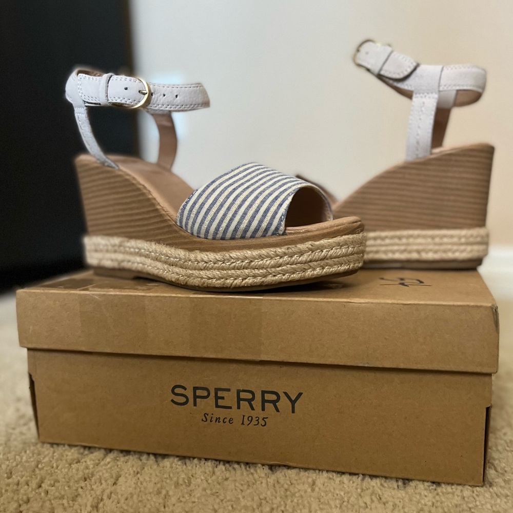 Worn Once - Super Cute Sperry Fairwater Wedge - 7.5